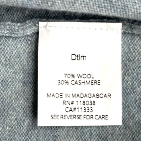 DTLM Repeat Wool Cashmere Gray Sweater Tunic  V-neck Doubled Back EUR 40 US M - Picture 12 of 13